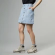 【Dickies】女款復古藍純棉品牌金屬釦簡約丹寧短裙｜DK013002C15
