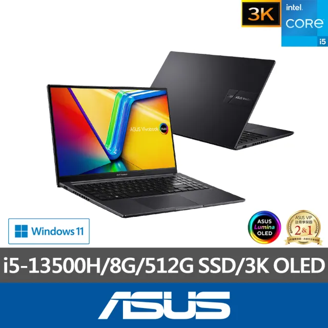 【ASUS】筆電包/滑鼠組★15.6吋i5輕薄筆電(Vivobook X1505VA/i5-13500H/8G/512G SSD/W11/OLED/3K)