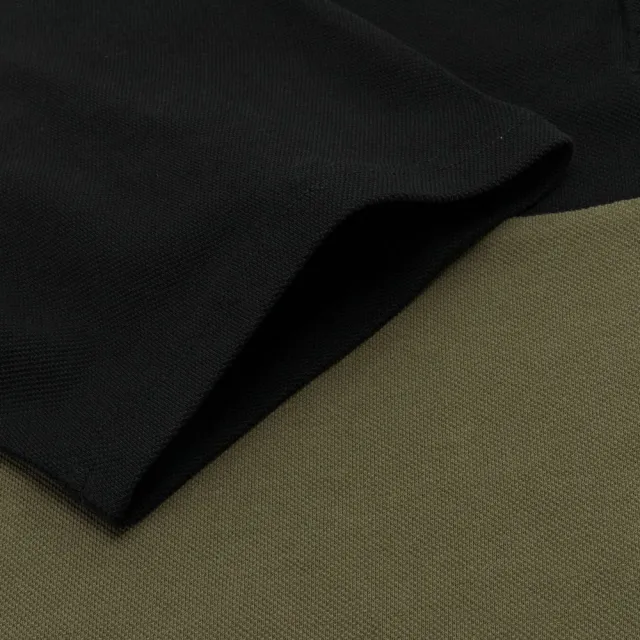 【Dickies】男款黑色拼接純棉品牌織標寬鬆短袖POLO衫｜DK010981BLK