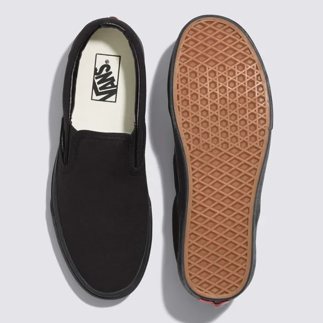 【VANS 官方旗艦】Classic Slip-On 男女款全黑色滑板鞋/休閒鞋