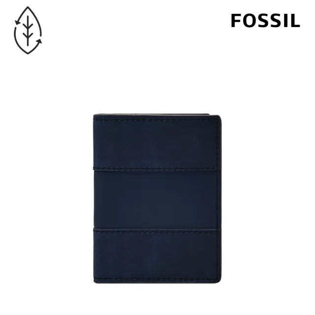 【FOSSIL 官方旗艦館】Everett 真皮卡片包-經典藍 ML4399545(禮盒組附鐵盒)