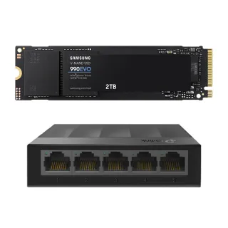【SAMSUNG 三星】搭 5埠 交換器 ★ 990 EVO 2TB M.2 2280 PCIe 5.0 固態硬碟 (MZ-V9E2T0BW)