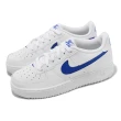 【NIKE 耐吉】休閒鞋 Air Force 1 GS 女鞋 白 藍 皮革 經典 AF1(DV7762-103)