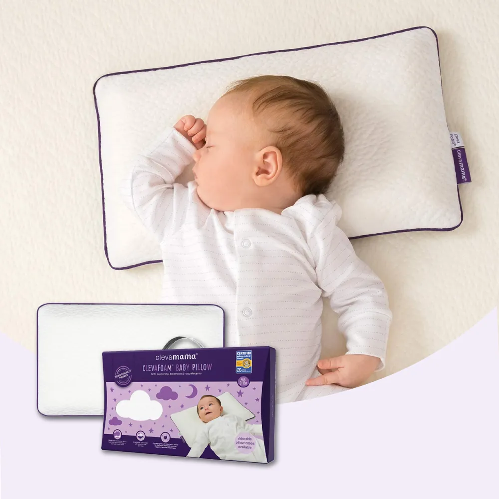 【ClevaMama】透氣防扁頭護頭型嬰兒枕(0-12個月適用 新生兒枕頭 寶寶枕頭  透氣枕頭)