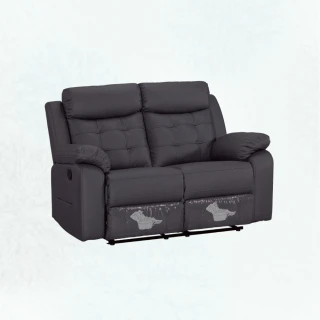 【文創集】艾姆貓抓皮革機能性二人座沙發(手動控制可調整)