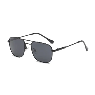 【MEGASOL】UV400防眩偏光太陽眼鏡時尚男女中性記憶金屬墨鏡(飛行員方框638117-多色選)