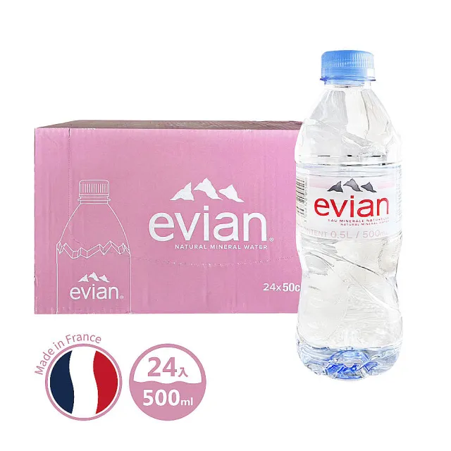 【evian依雲】天然礦泉水500mlx24入/箱