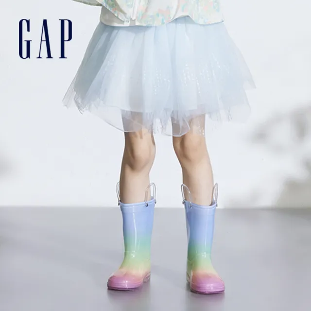 【GAP】女幼童裝 鬆緊短裙-淺藍色(890482)