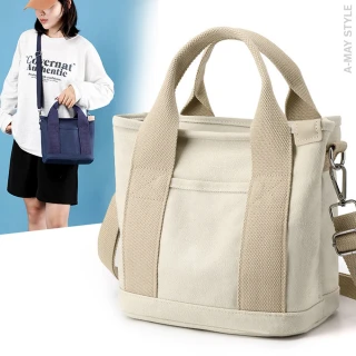 【艾美時尚】女包 手提包 托特包 大容量質感手提帆布包(6色.現貨+預購)