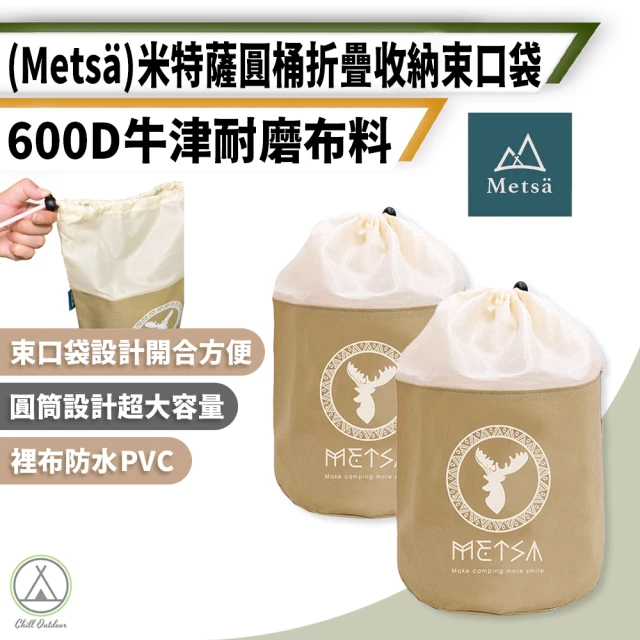 Metsa 米特薩 圓筒型 折疊束口收納包 耐磨布料(收納包 收納袋 工具收納包 旅行收納包 旅行包 收納)