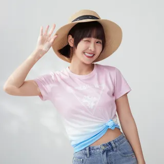 【FILA官方直營】女涼感漸層短袖圓領T恤-粉色(5TEY-1106-PK)