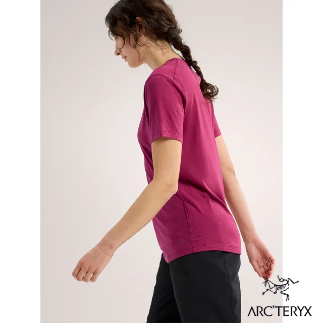 【Arcteryx 始祖鳥官方直營】女 Lana 羊毛短袖圓領衫(日暮紅)