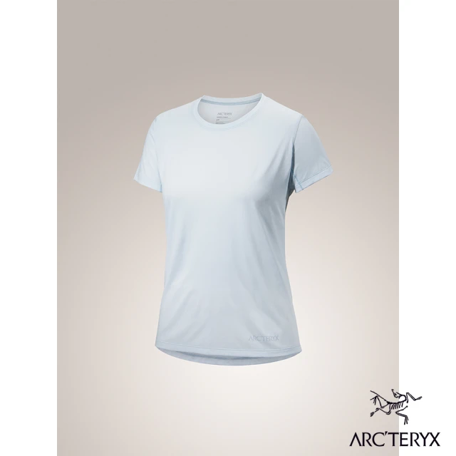 【Arcteryx 始祖鳥】女 Taema ArcBird 快乾短袖圓領衫(雜天藍)