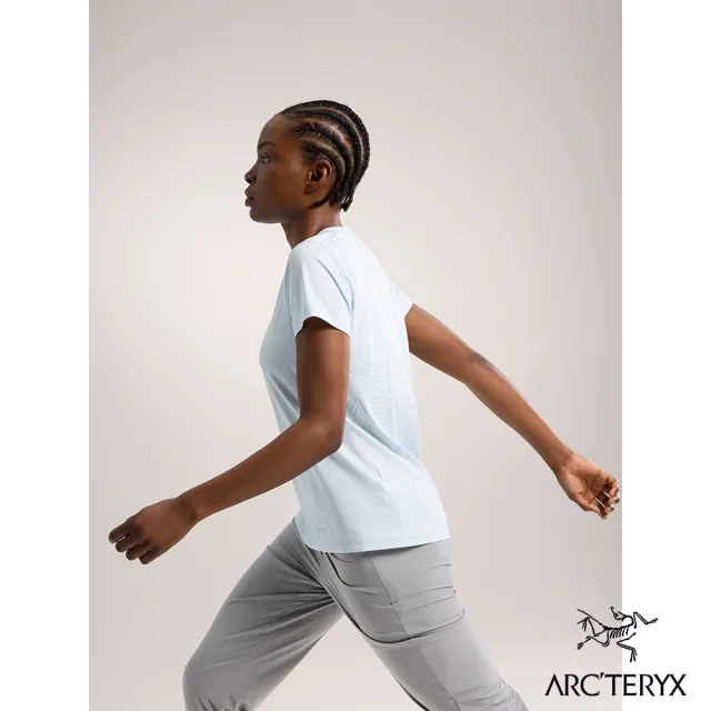 【Arcteryx 始祖鳥官方直營】女 Taema ArcBird 快乾短袖圓領衫(雜天藍)