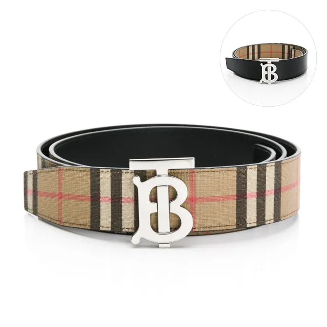 【BURBERRY 巴寶莉】TB Logo 皮帶(單/雙面可用)