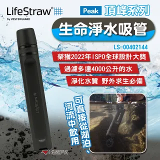 【LifeStraw】Peak頂峰系列生命淨水吸管 深灰 LS-00402144(悠遊戶外)