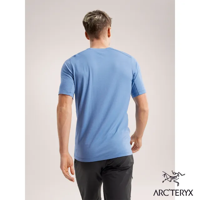 【Arcteryx 始祖鳥】男 Ionia ArcWord Logo 短袖羊毛T恤(石洗藍)