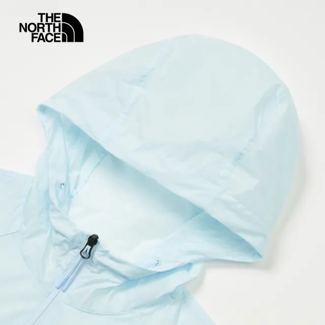 【The North Face 官方旗艦】北面女款藍色防風防曬舒適透氣休閒連帽外套｜7WBVO0R