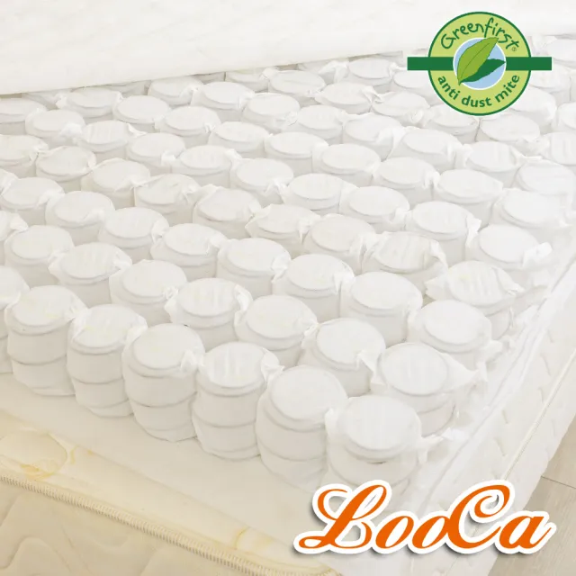 【LooCa】防蹣+乳膠高機能13cm獨立筒床墊-輕量型-雙人5尺(送防蹣床包+防蹣枕套x2+枕x2)