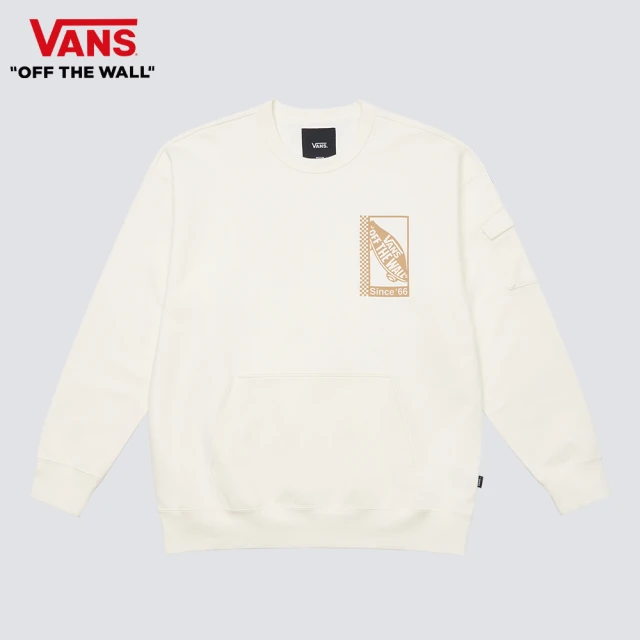 VANS 官方旗艦 Skate Logo 男女款米色長袖大學T