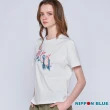 【BLUE WAY】女裝 金標玫瑰粉鸚鵡繡花 短袖 上衣-日本藍