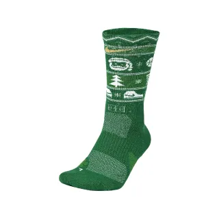 【NIKE 耐吉】長襪 Elite Christmas 綠 白 速乾 聖誕節 聖誕樹 中筒襪 休閒襪 襪子(SX7866-312)