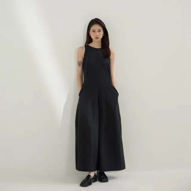 【Line-up wears】現貨-韓國設計 法式無袖繭型設計連身裙(繭型洋裝 背心連身裙 無袖洋裝)