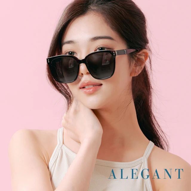 ALEGANT 中性時尚TR90寶麗來貓眼微方偏光墨鏡/UV400太陽眼鏡(設計師台灣品牌/露營用品/方框輕奢穿搭)