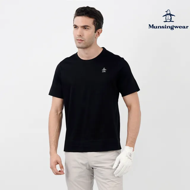 【Munsingwear】企鵝牌 男款黑色下襬開叉純棉舒適短袖T恤  MGTL2509