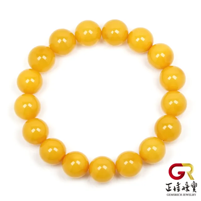 【正佳珠寶】老蜜蠟琥珀 頂級陽橙老蜜 12.3-12.8mm 老蜜蠟手珠｜日本彈力繩