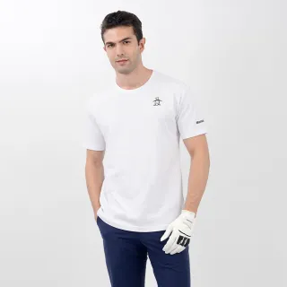 【Munsingwear】企鵝牌 男款白色落肩剪接純棉舒適短袖T恤 MGTL2507