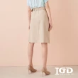 【IGD 英格麗】網路獨賣款-時尚個性側開衩裙式短褲(卡其色)