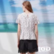【IGD 英格麗】網路獨賣款-氣質小花卉蕾絲領上衣(白色)