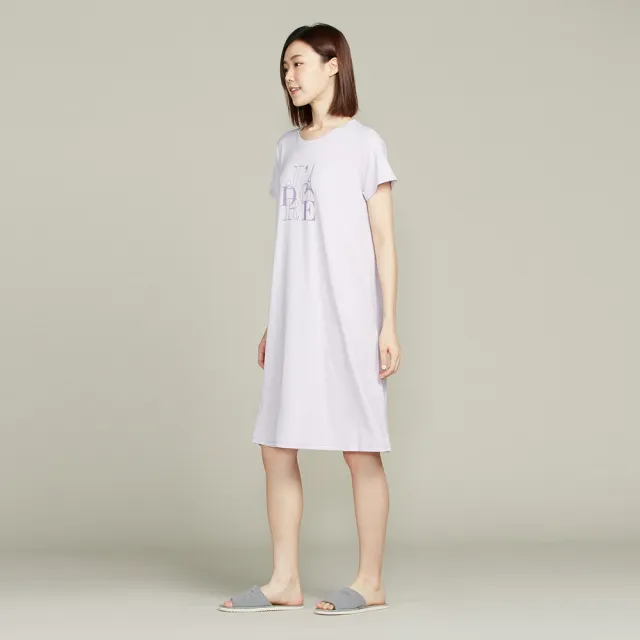 【YVONNE 以旺傢飾】竹纖維Jadore網印短袖洋裝(薰衣草紫)