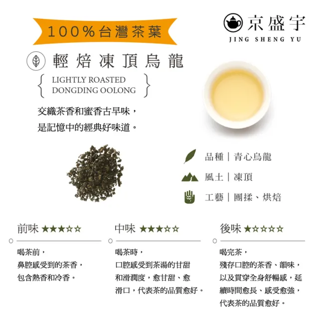 【京盛宇】輕焙凍頂烏龍-100g罐裝茶葉(凍頂烏龍茶/100%台灣茶茶葉)