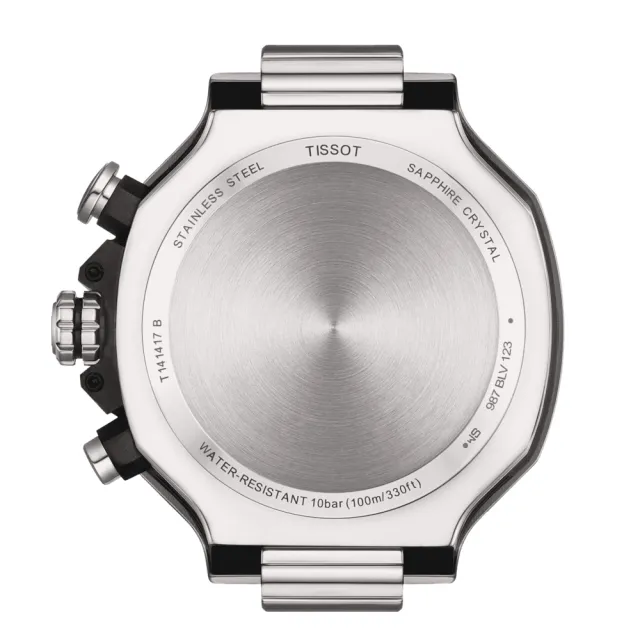 【TISSOT 天梭】官方授權 T-RACE 三眼計時 運動腕錶 男錶 賽車 手錶(T1414171105101/45mm)