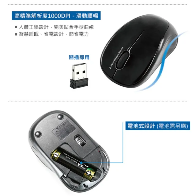 【NAKAY】2.4GHz無線鍵盤滑鼠組(無線鍵盤 無線滑鼠 電競)