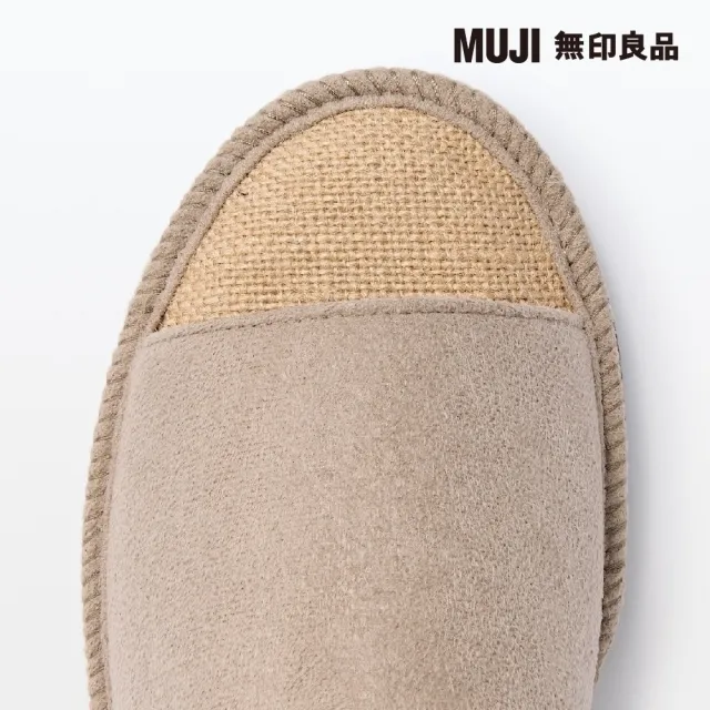 【MUJI 無印良品】黃麻前開拖鞋/灰色