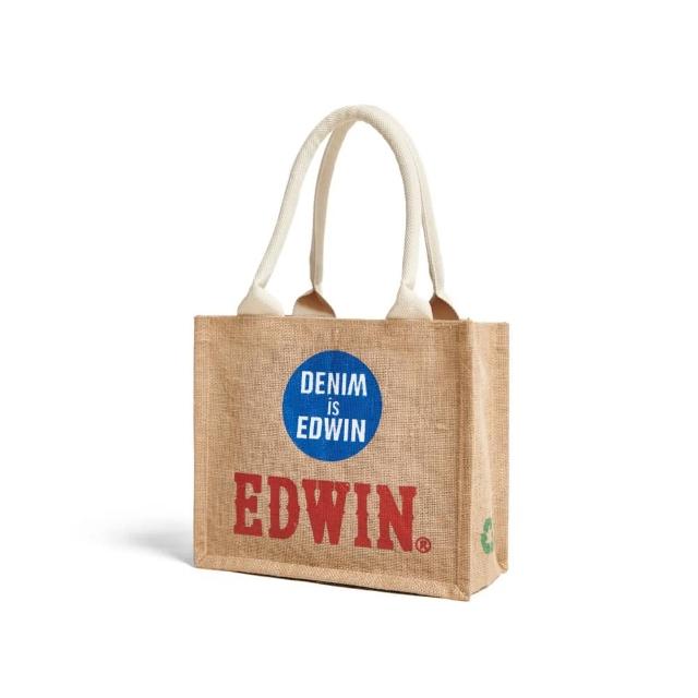 【EDWIN】男裝 亞麻購物袋(土黃色)