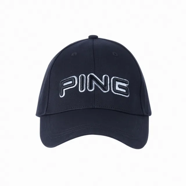 PING】男款立體繡LOGO高爾夫球帽-黑(GOLF/高爾夫球帽/配件/PQ24110-88 