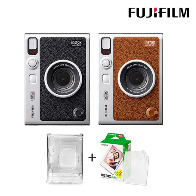 【FUJIFILM 富士】Instax Mini EVO 混合式數位拍立得相機 原廠公司貨(水晶殼空白底片20張...超值組)