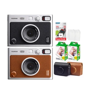 【FUJIFILM 富士】Instax Mini EVO 混合式數位拍立得相機 原廠公司貨(專用皮套空白底片40張64G...超值組)