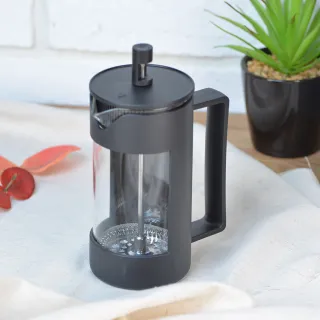 【YU Living 信歐傢居】法式濾壓壺 350ML(黑色/水壺 茶壺 按壓壺)