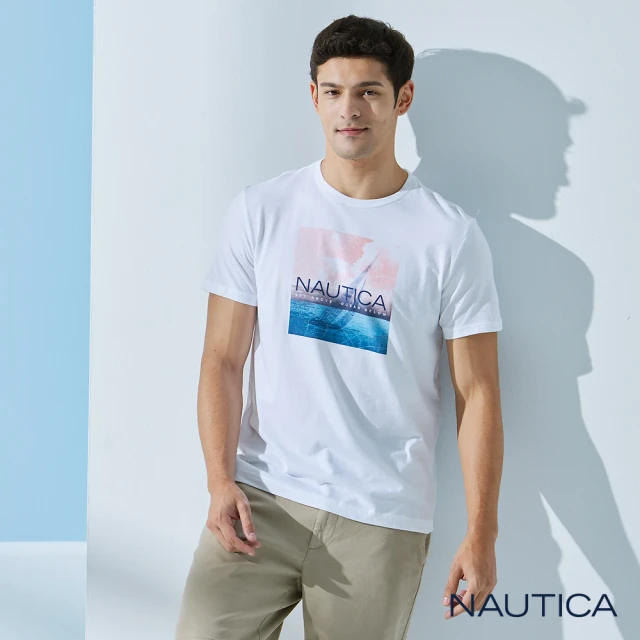 【NAUTICA】男裝 海洋相印短袖T恤(白色)