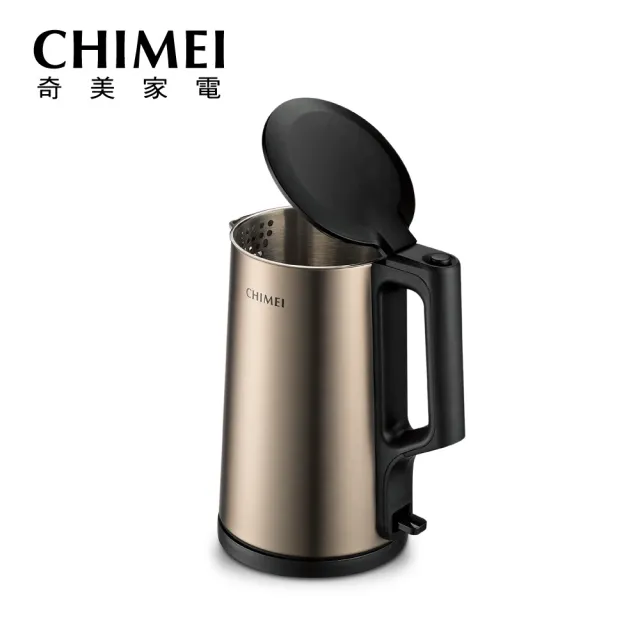 【CHIMEI 奇美】1.7L 不鏽鋼三層防燙快煮壺-古銅金(KT-17MS05)