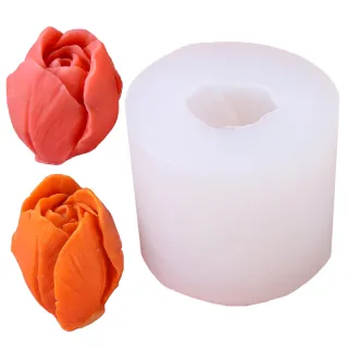【烘焙用具】3D立體鬱金香花苞蠟燭模具(手工蠟燭 果凍模具 冰球 肥皂模具 冰塊模具 蛋糕模具 玫瑰 巧克力)