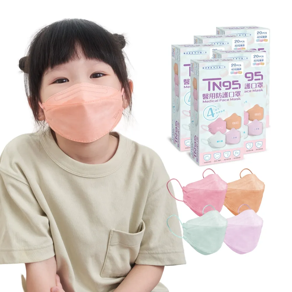 【DRX 達特世】TN95醫用4D口罩-D2馬卡龍系列-兒童20入_5盒組