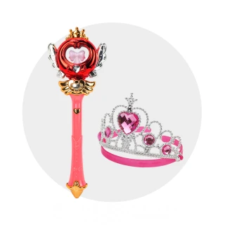 【888ezgo】夢幻公主聲光魔法棒+寶石皇冠髮箍（777781）