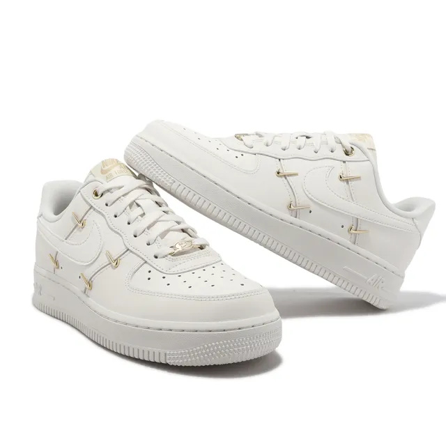 【NIKE 耐吉】休閒鞋 Wmns Air Force 1 07 LX 米白 金屬勾勾 女鞋 炫雅 AF1(FV3654-111)