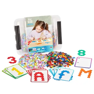 【Plus-Plus 加加積木】小顆粒 ABC&123學習收納箱(2000pcs)